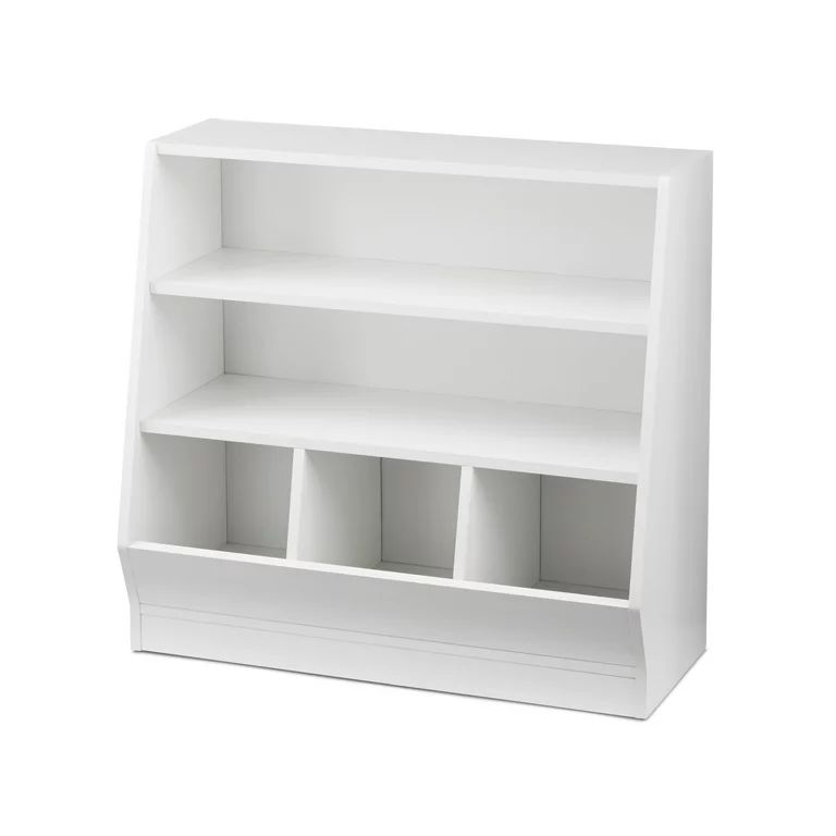 Your Zone Kids Bin Storage and Two Shelf Bookcase, White - Walmart.com | Walmart (US)