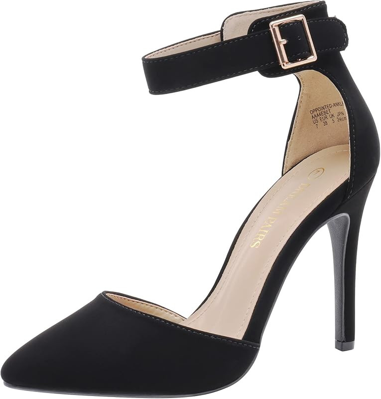 DREAM PAIRS Oppointed-Ankle Women's Pointed Toe Ankle Strap D'Orsay High Heel Stiletto Pumps Shoes | Amazon (US)