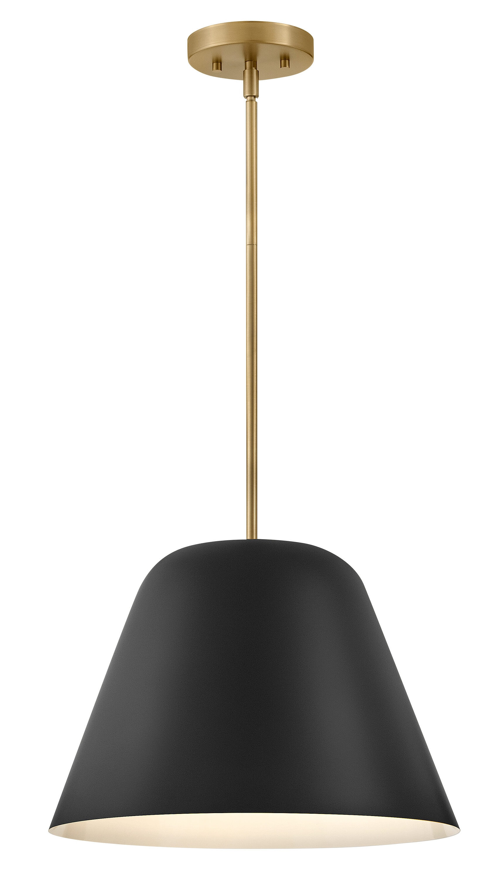Lark Madi 1 -Light Black with Lacquered Brass Modern/contemporary Bell Medium Hanging Pendant light | 83707LCB-BK | Lowe's