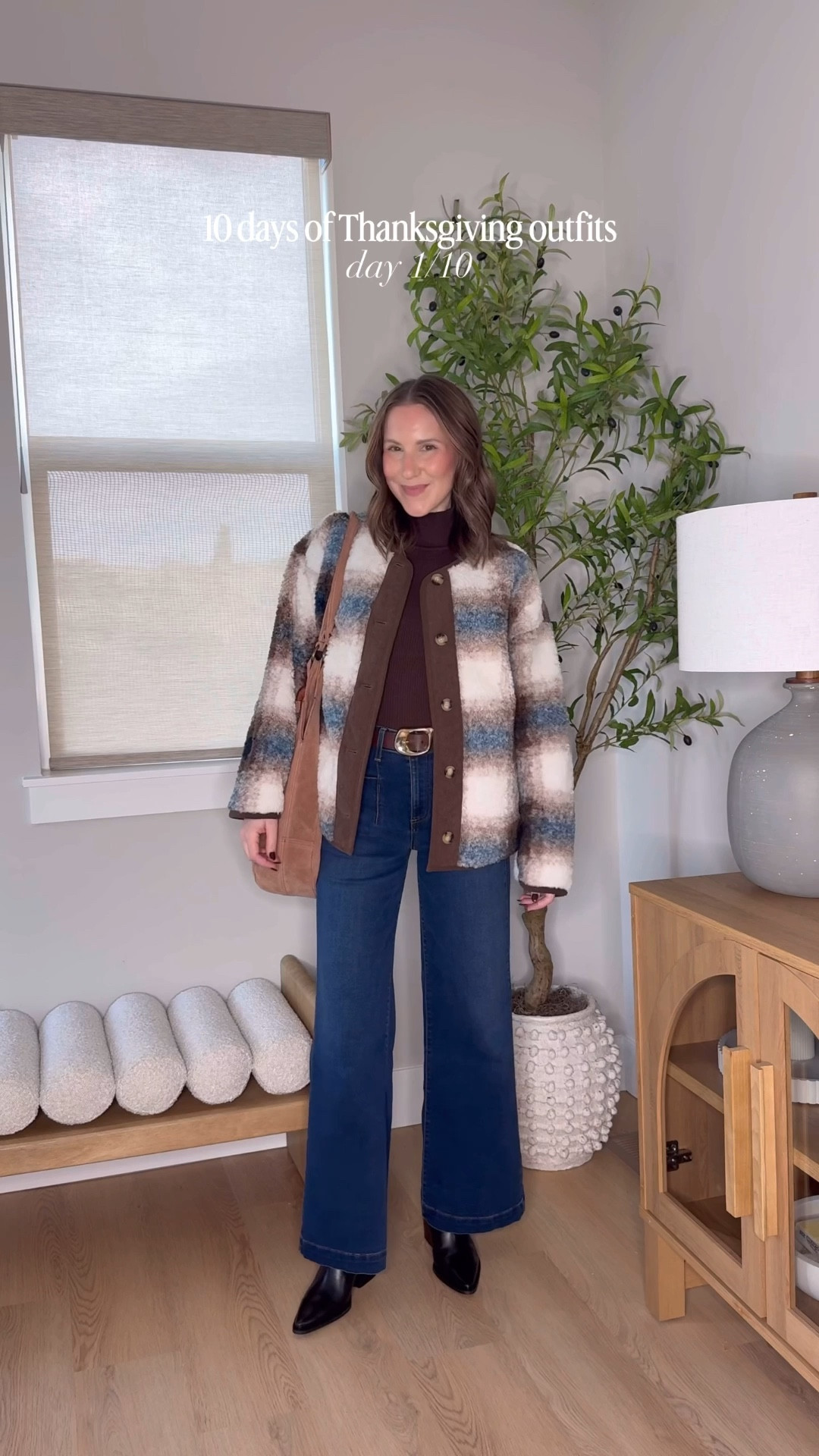 10 days of Thanksgiving outfits ✨ DAY 1

I typically go for jeans a cute top, but only if they are stretchy and comfortable! These are the softest, stretchiest jeans I own and perfect for a Thanksgiving feast🤭 a belt is totally optional! It’s cold this time of year, so topped it off with a cozy jacket (only $40 right now with code GOGET20), but a short sleeve ribbed knit is perfect for a cozy night in with fam!

Thanksgiving outfit | fall outfit | plaid jacket | outfit details | wide leg denim | stretchy jeans

#LTKHoliday #LTKStyleTip