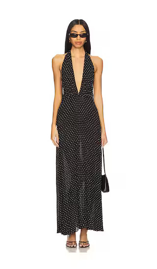 District Maxi Dress in Onyx Polka | Revolve Clothing (Global)