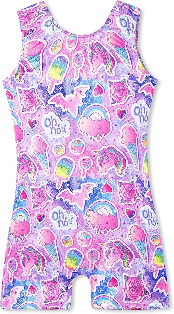 Leotards for Girls Gymnastics Kids Children Biketard With Shorts Sparkly Unicorn Dance Unitards（Mult | Amazon (US)