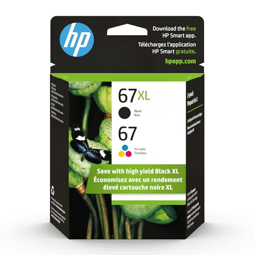 HP Original 67 Tri-Color / 67XL Black Ink Cartridges (2-Pack) | Works DeskJet 1255, 2700, 4100 Series Envy 6000, 6400 Series | Eligible for Instant Ink | 3YP30AN | Amazon (US)