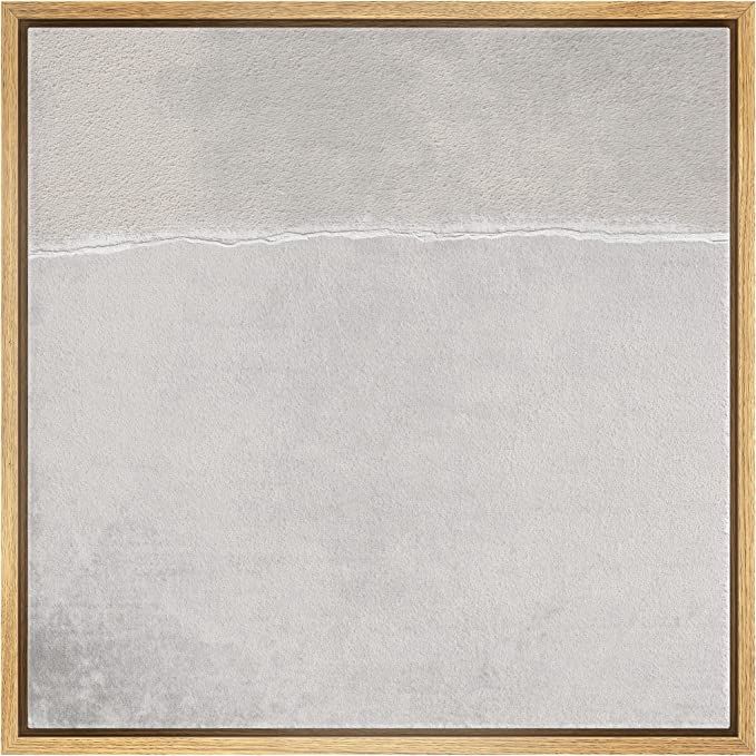 SIGNWIN Framed Canvas Print Wall Art Geometric Gray White Stripe Landscape Abstract Shapes Illust... | Amazon (US)