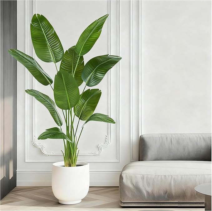 Birds of Paradise Plant Artificial, 6FT Fake Plants Faux Banana Leaf Tree with 10 Banana Leaves, ... | Amazon (US)