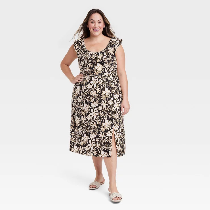 Women's Ruffle Maxi Empire Waist Dress - Ava & Viv™ | Target