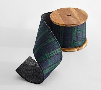 Blue Plaid Ribbon Garland | Pottery Barn (US)