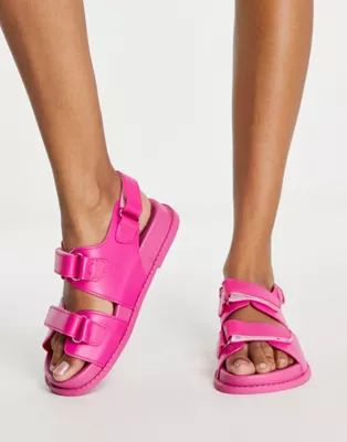 ASOS DESIGN France jelly flat sandals in pink | ASOS (Global)