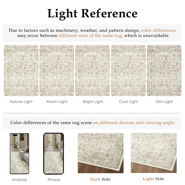 BERTHMEER 8'x10' Oriental Area Rugs Washable Vintage Rugs for Living Room Farmhouse Dining Room O... | Walmart (US)