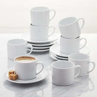 Aspen Espresso Cup with Saucer, Set of 8 + Reviews | Crate & Barrel | Crate & Barrel