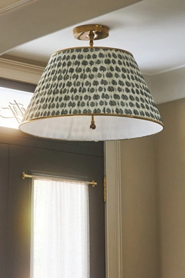 Lee Brass 24" Ruched Printed Semi-Flush Mount Pendant Light | Anthropologie (US)