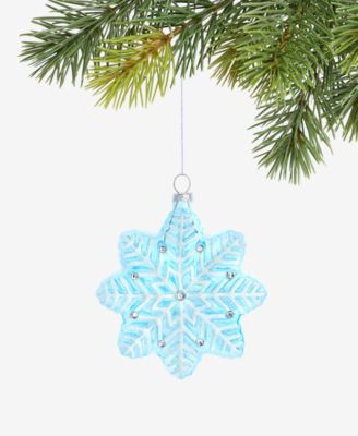 Enchanted Emerald Blue Glass Snowflake Ornament, Macy's Exclusive | Macy's
