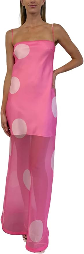 Yuemengxuan Boho Maxi Dresses for Women Spaghetti Strap Flowy Smocked Long Dress Casual Summer Va... | Amazon (US)