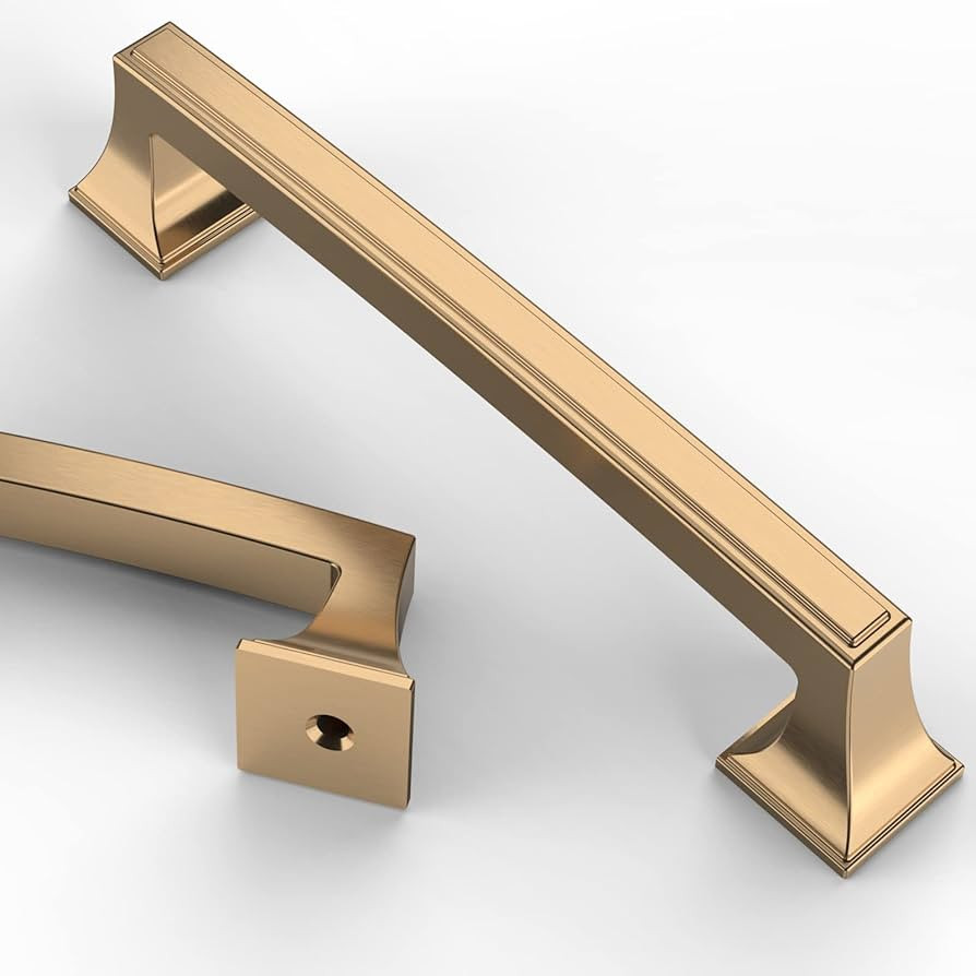 Asidrama 10 Pack 5 Inch(128mm) Champagne Bronze Kitchen Cabinet Handles,Brushed Brass Cabinet Pul... | Amazon (US)