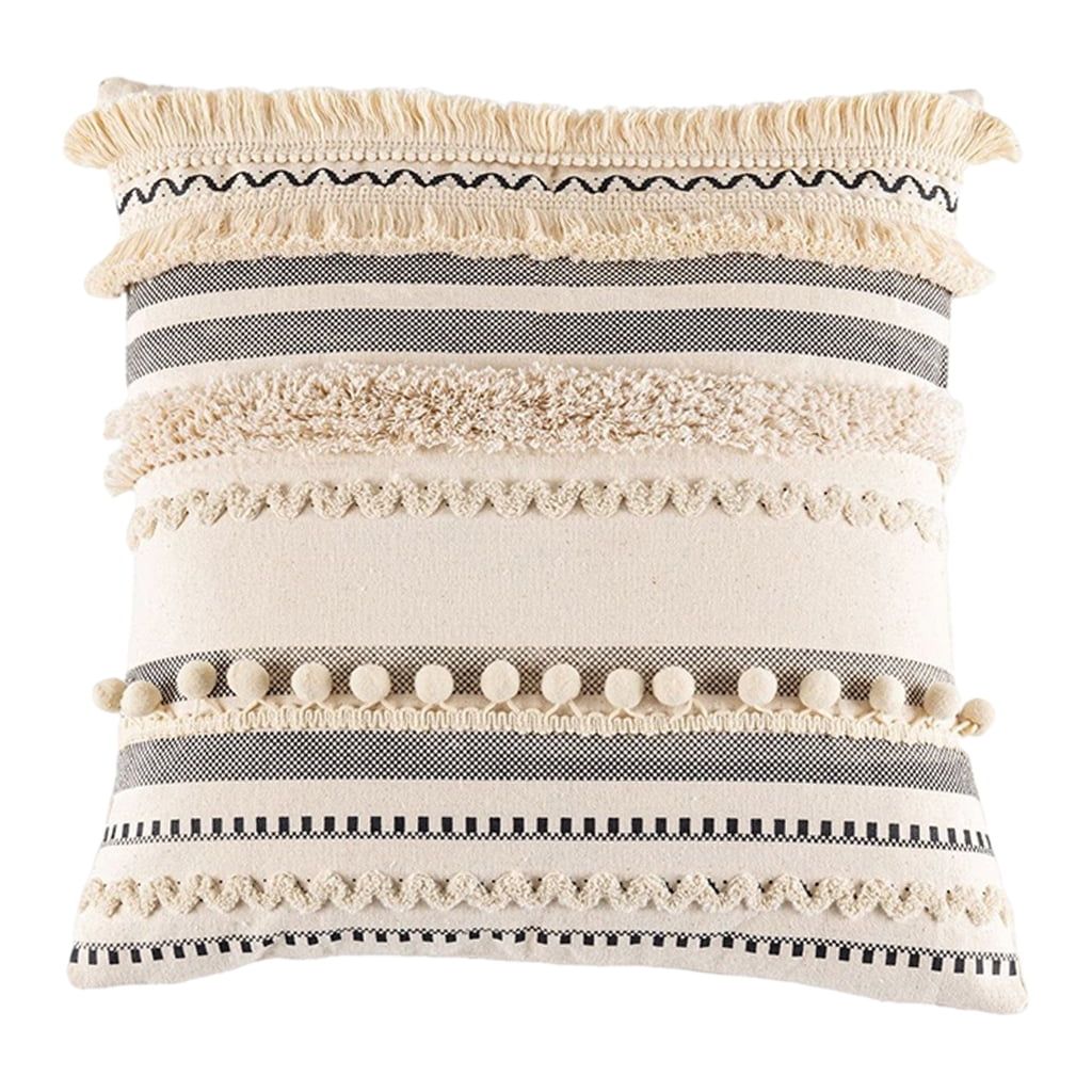 Moroccan Boho Throw Pillow Cover Cotton Tufted Cushion Covers Square 45x45cm - Walmart.com | Walmart (US)