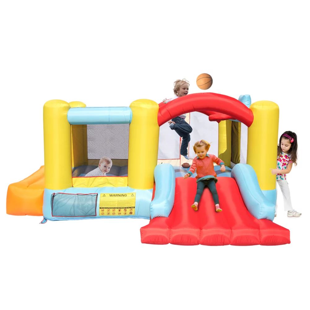 Bounce House Inflatable Jumping Castle a Basketball Hoop With Ball And a Slide-20876784 - Walmart... | Walmart (US)