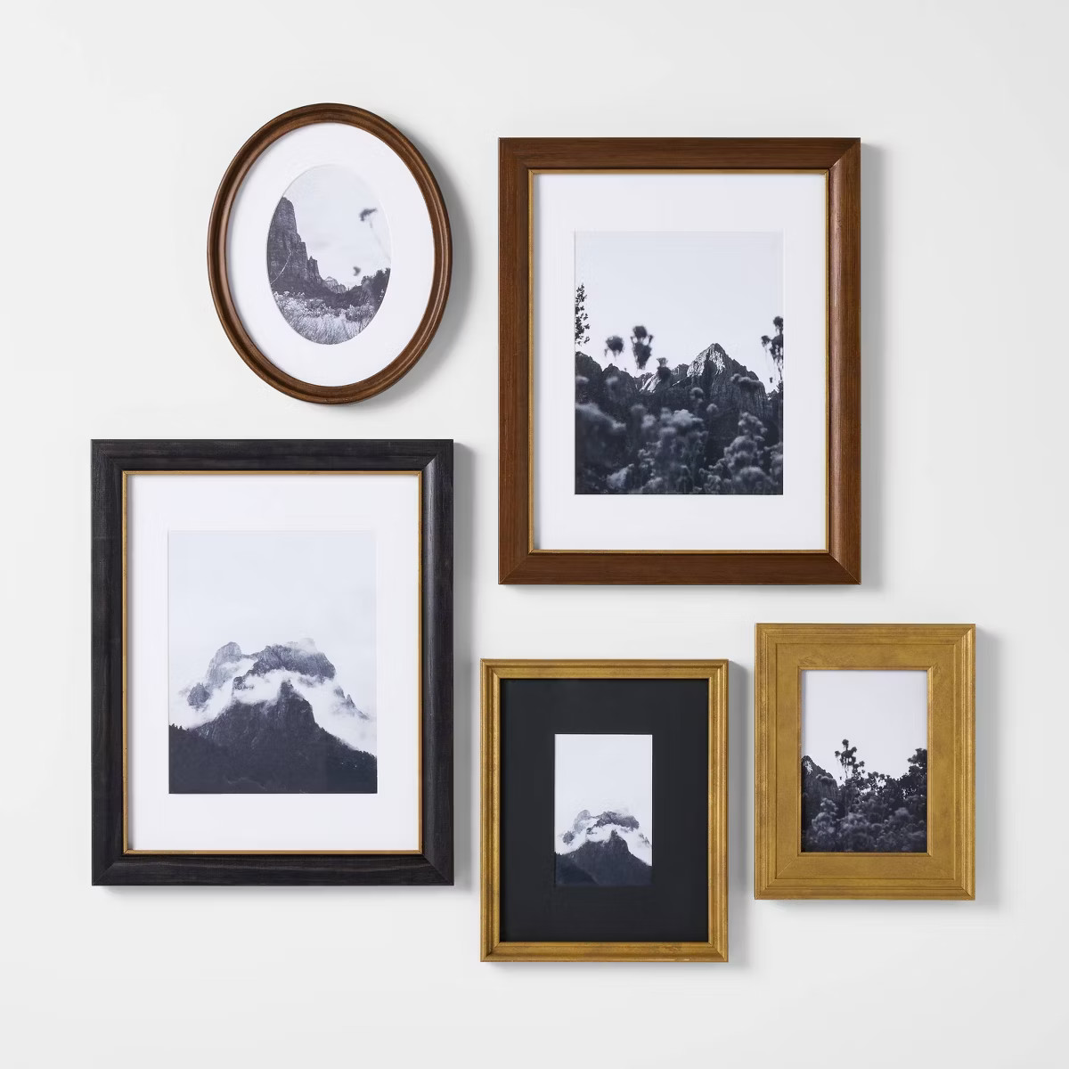 Set of 5 Real Wood Gallery Frames - Threshold™ designed with Studio McGee: Modern Wall Decor, P... | Target