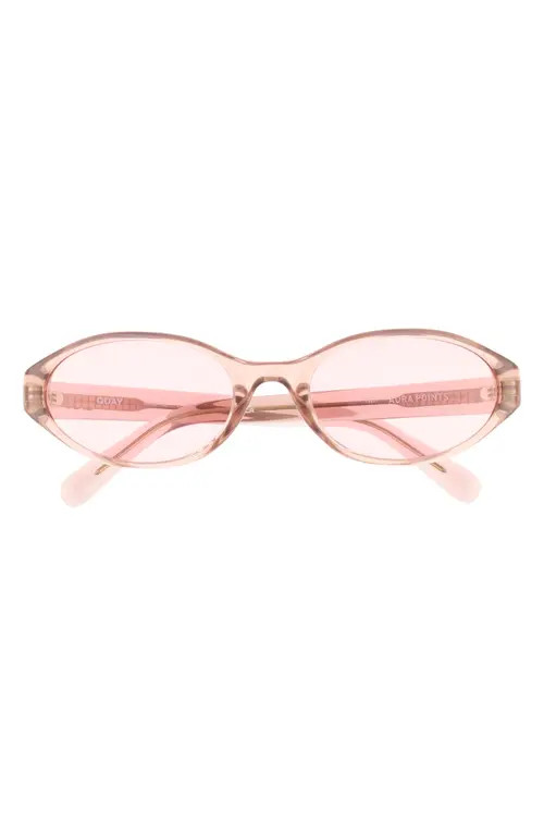 QUAY Aura Points 55mm Oval Sunglasses in Doe/Peony at Nordstrom | Nordstrom