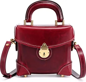 Azalea Genuine Leather Vintage Box Crossbody | Nordstrom