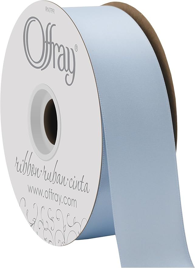 Offray Berwick 1.5" Wide Double Face Satin Ribbon, Light Blue, 50 Yds | Amazon (US)