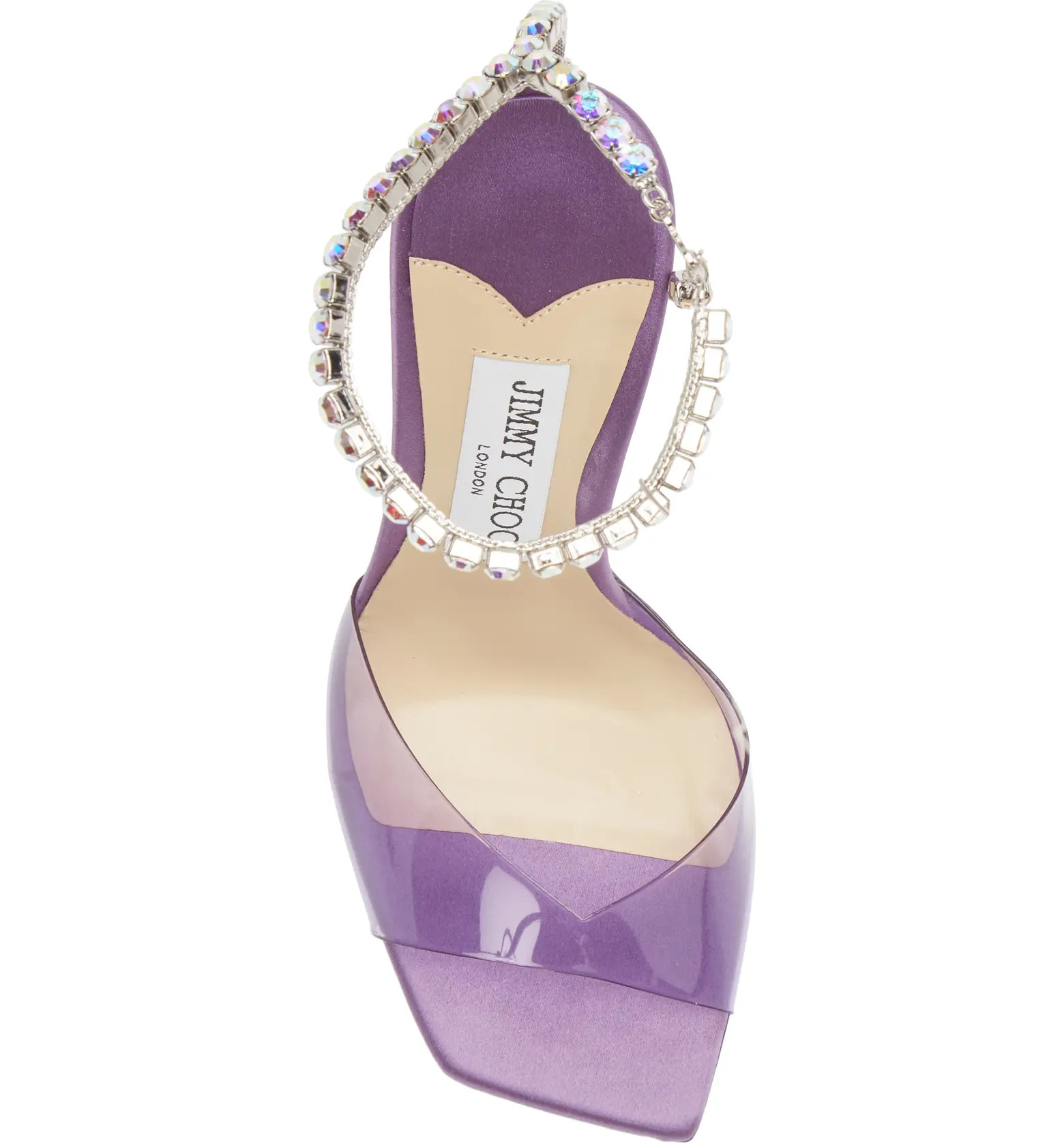Saeda Crystal Ankle Strap Square Toe Sandal (Women) | Nordstrom