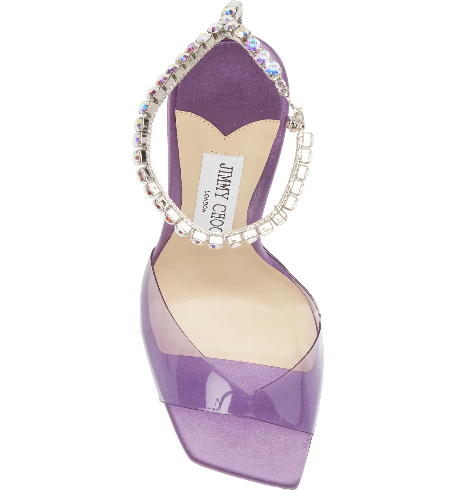 Saeda Crystal Ankle Strap Square Toe Sandal (Women) | Nordstrom