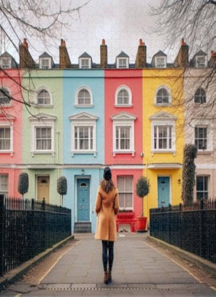 Adult Jigsaw Puzzle 1000 Pieces Tourist Notting Hill London Colorful Houses Generative Colorful J... | Amazon (US)
