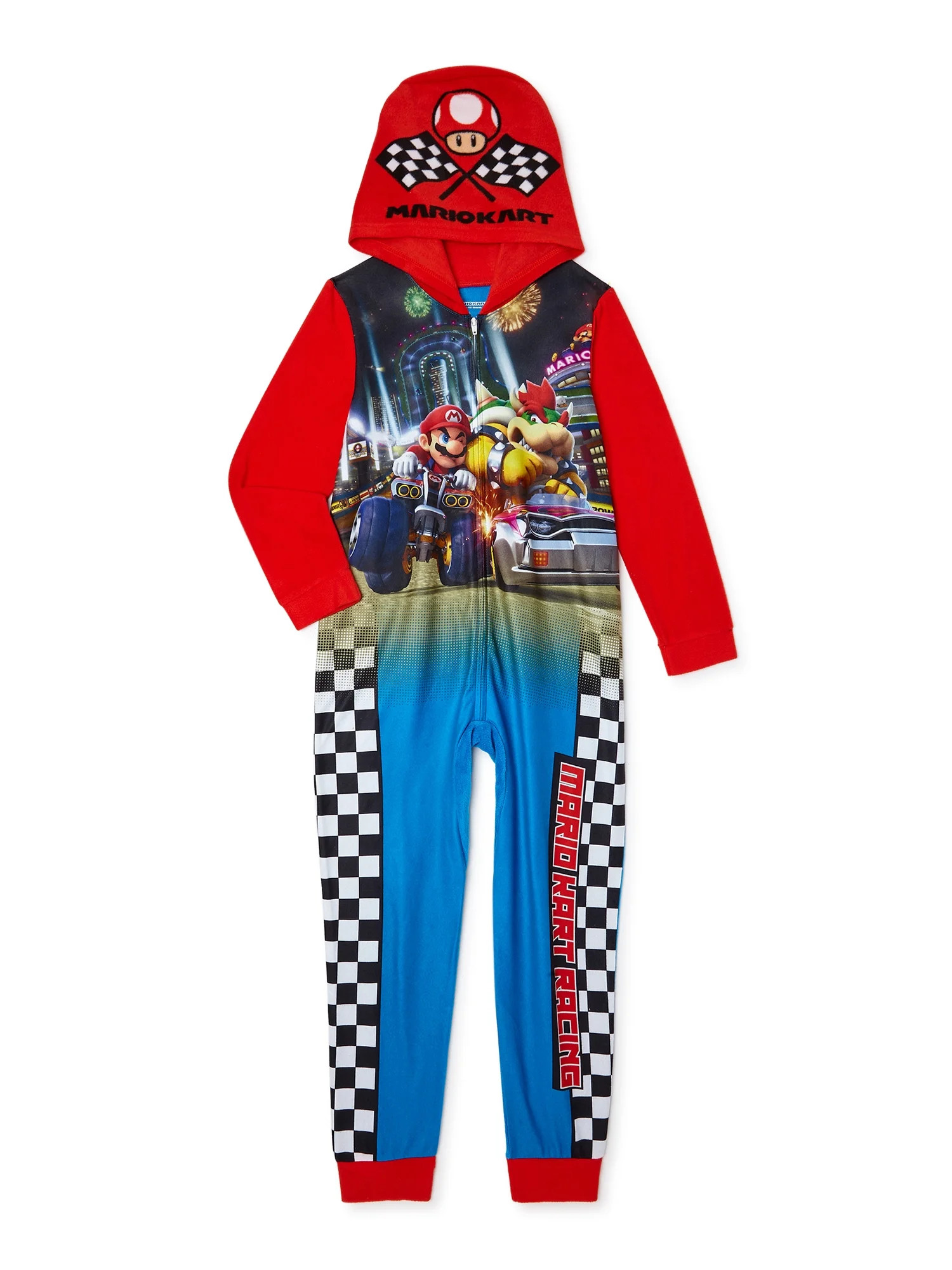 Mario Kart Exclusive Boys Hooded Union Suit Pajama, Sizes 4-12 - Walmart.com | Walmart (US)