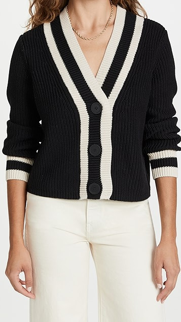 Cotton Varsity V Neck Cardigan | Shopbop