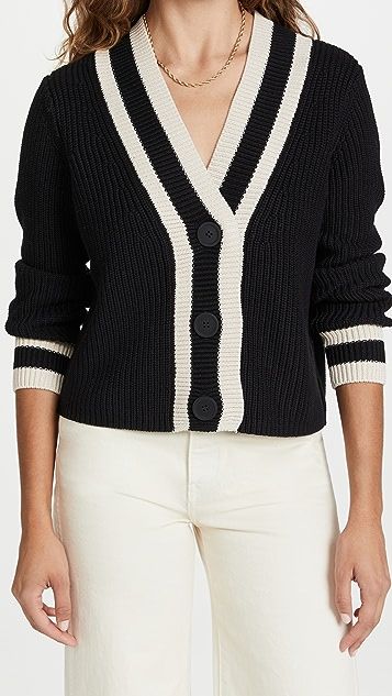 Cotton Varsity V Neck Cardigan | Shopbop