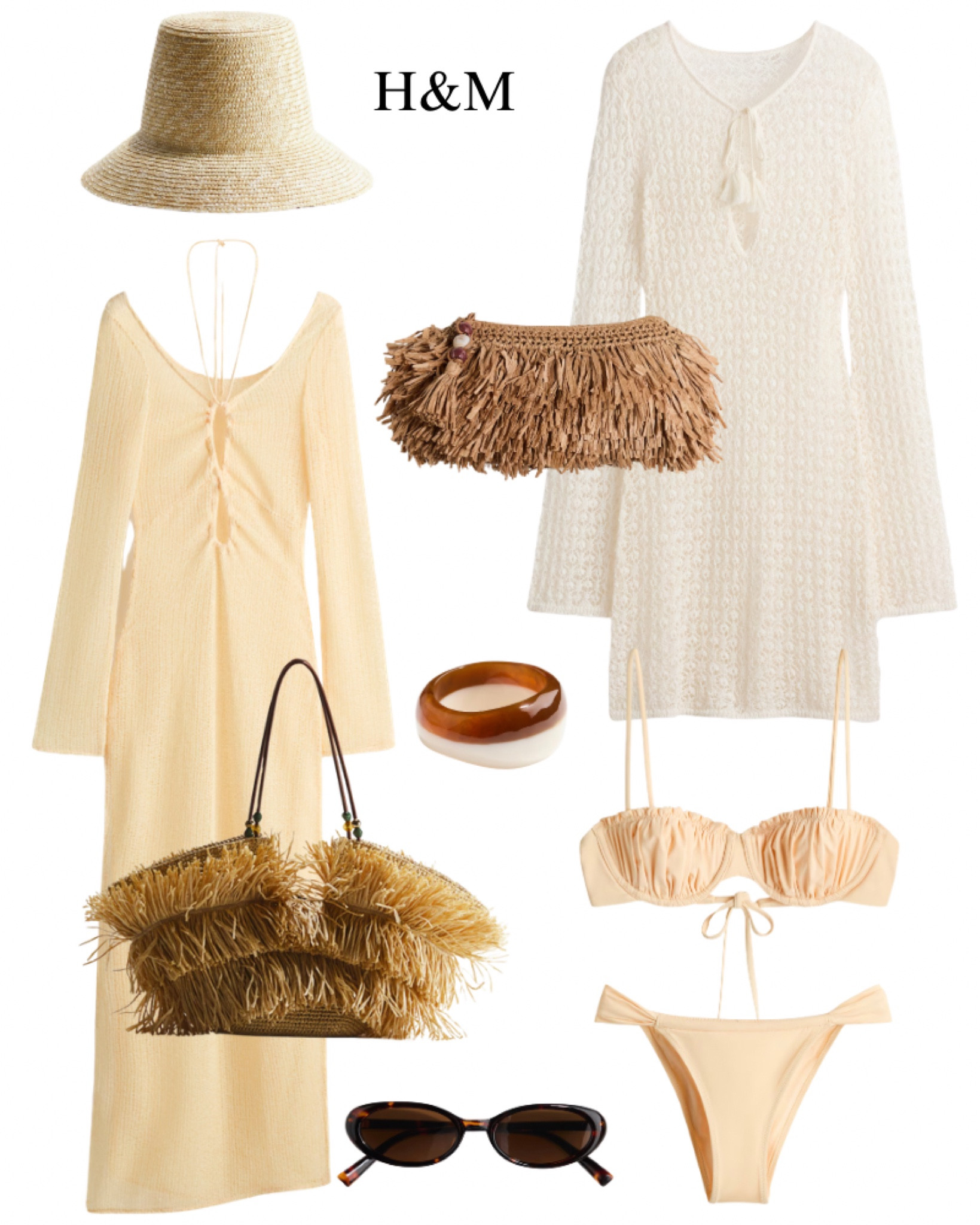 H&M new arrivals, bikini, straw tote, fringe clutch, bangle bracelet, straw hat, vacation, summer, pool, ivory, crochet dress coverup.

#LTKSaleAlert #LTKootd #LTKSwim