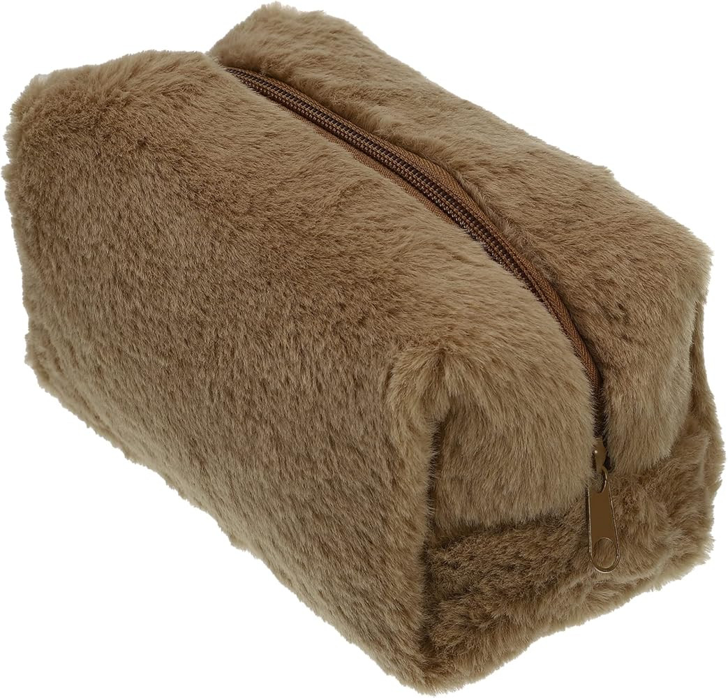 VOCOSTE Small Plush Makeup Bag, Soft Beauty Cosmetic Bag Cute Travel Zipper Toiletry Bag Multifun... | Amazon (US)