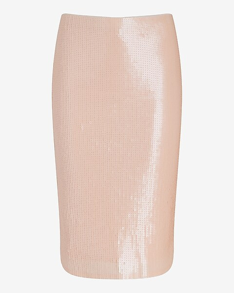 Super High Waisted Sequin Midi Pencil Skirt | Express