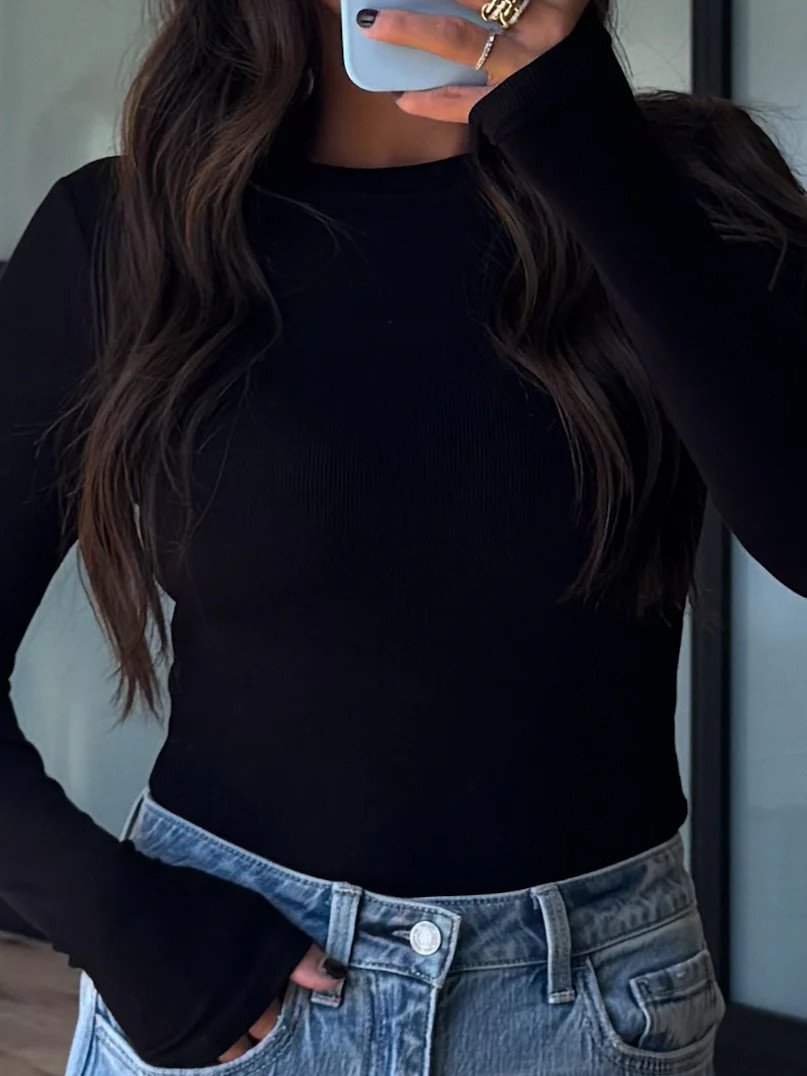 Essential Ribbed Long Sleeve | Black | +Plus Available | RESTOCK | Shop Talulah