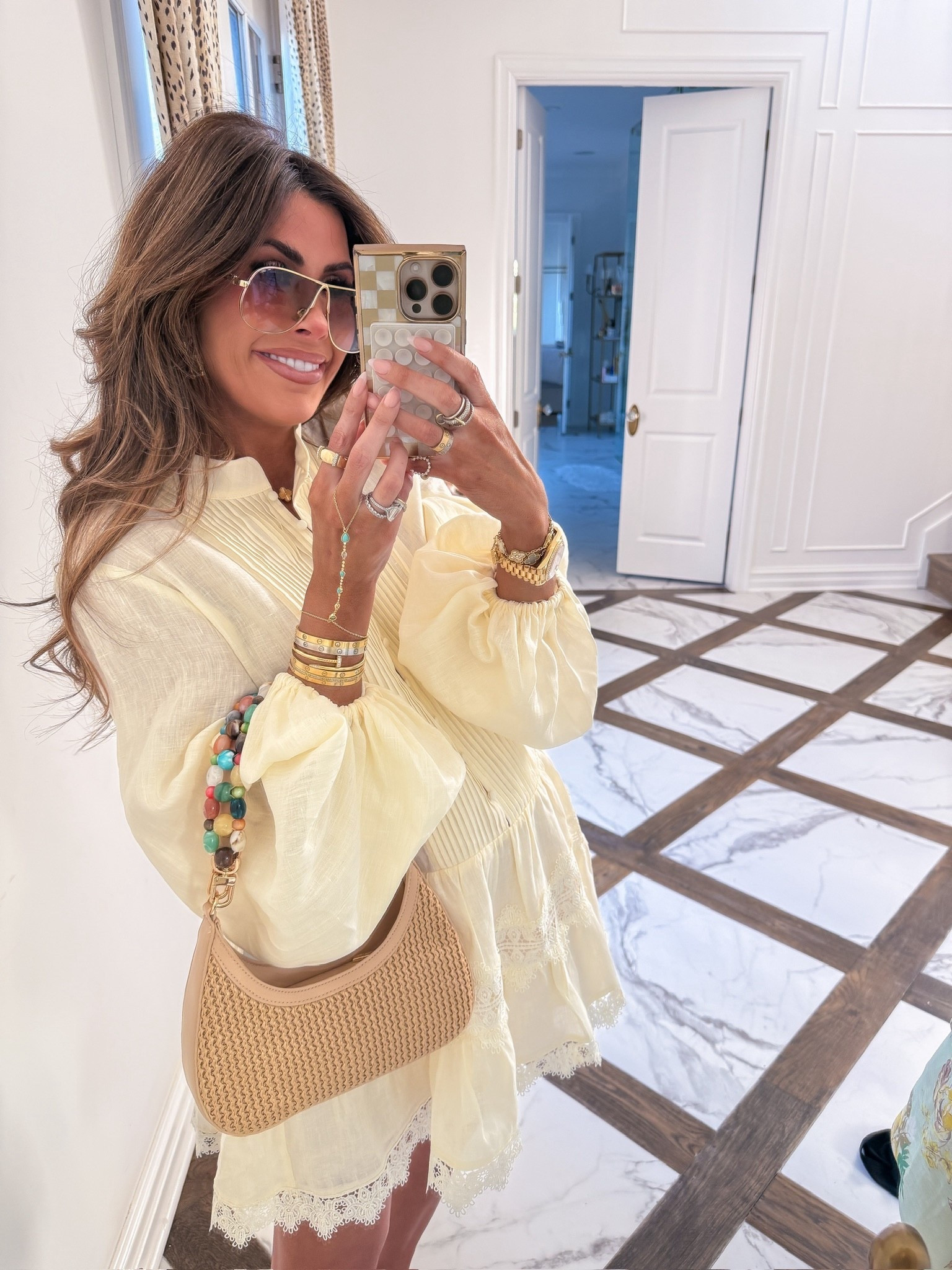 The cutest hand chain for summer! Loving my new Bottega sunnies as well! 

Spring outfits, Spring dresses, Phone case, Hand Chain, Bardot Dress, Bottega sunnies, Oura Ring Sleeve, Logan Hollowell, Emily Ann Gemma

#LTKootd #LTKdayinmylife #LTKmomlife
