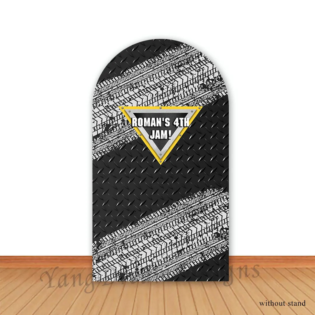 Off-road Truck Photo Backdrop Cover Monster Boy Birthday Track Wheel Photography Background Arch ... | Etsy (US)
