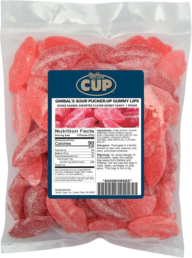 Gimbal's, Sour Pucker-up Gummy Lips, 1 Lb | Amazon (US)