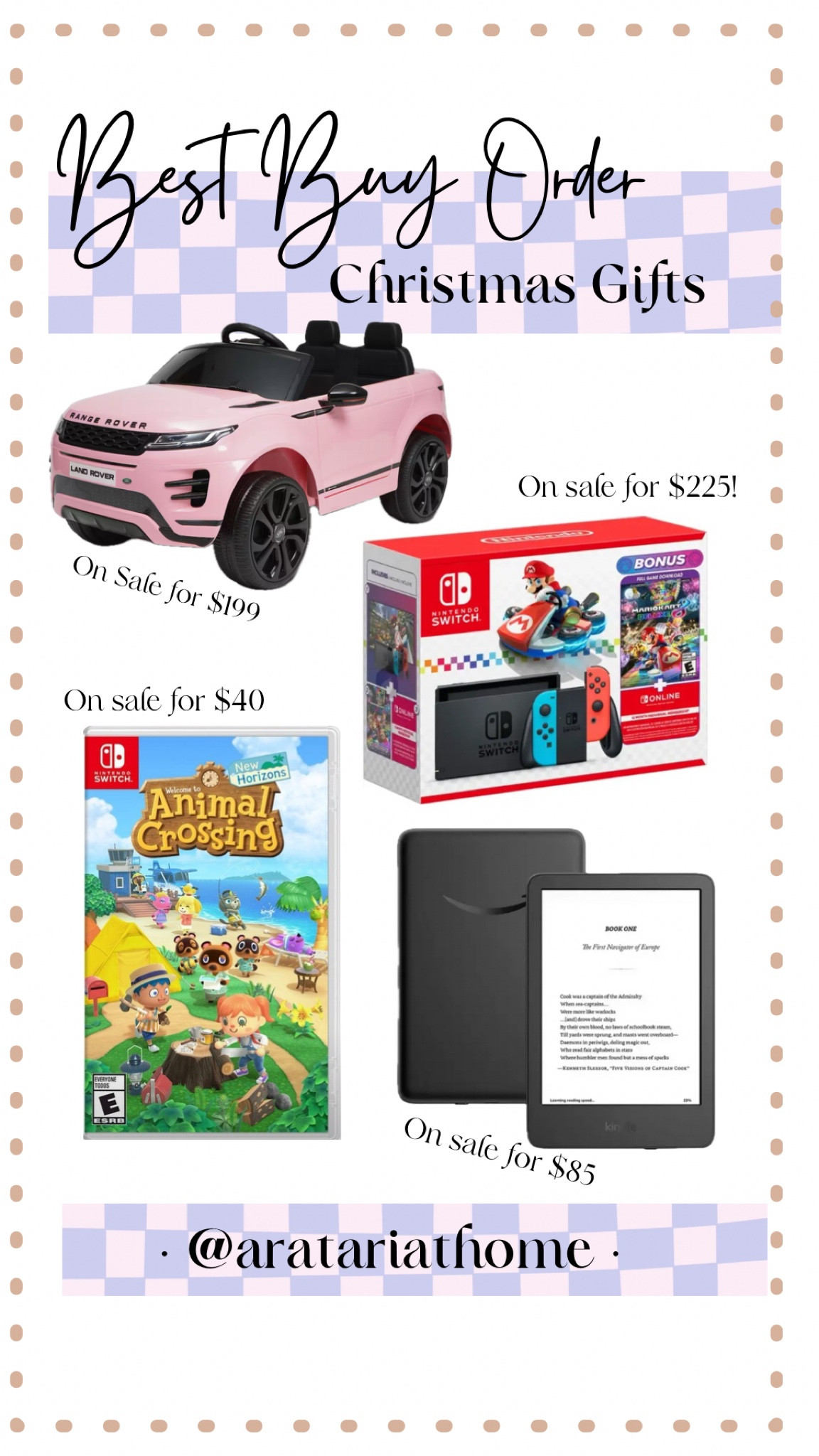 Gifts we’ve ordered from Best Buy that are on sale! Nintendo switch sale. Ride on car sale. Kindle on sale!



#LTKHoliday #LTKGiftGuide #LTKCyberWeek