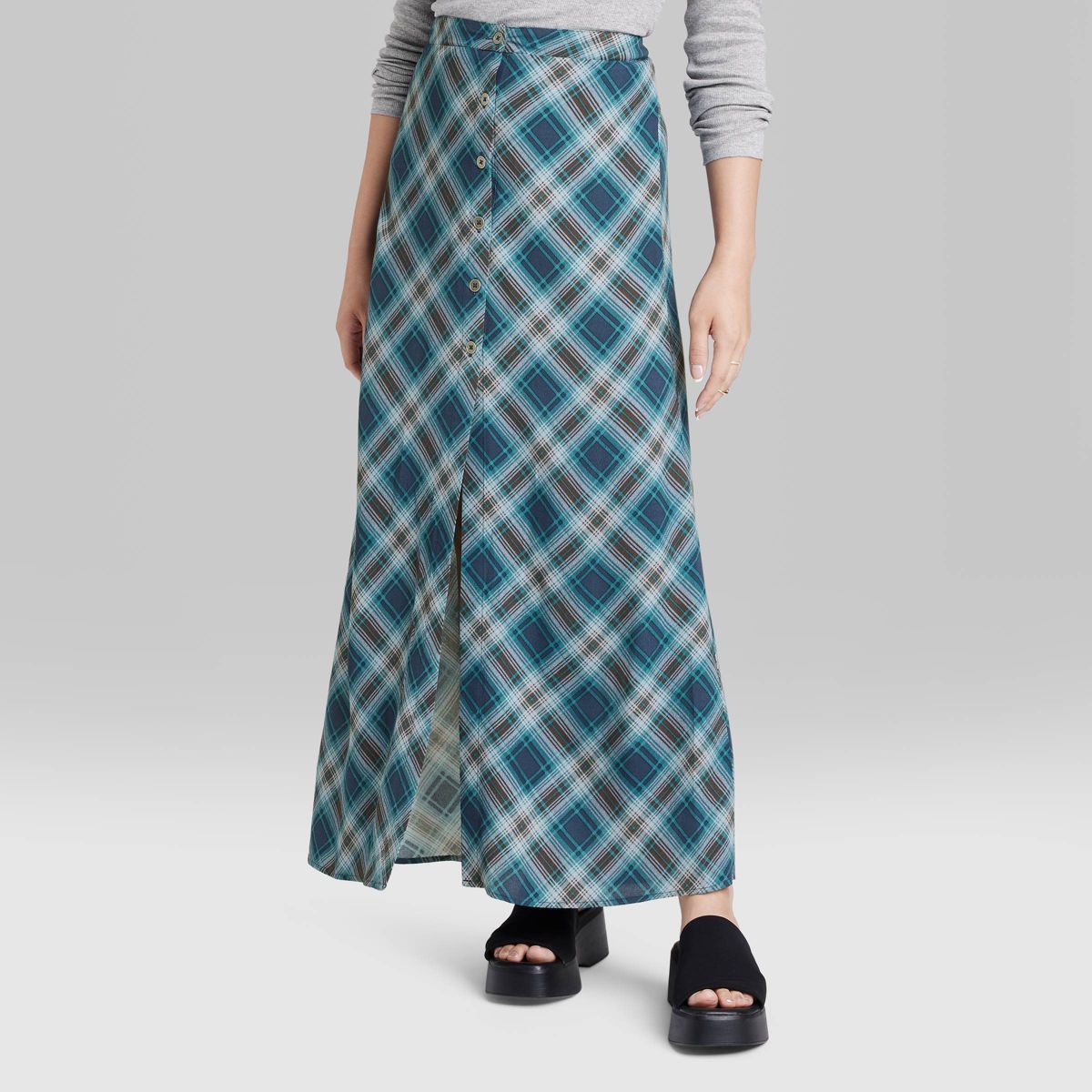 Women's Button-Front Printed Midi Skirt - Wild Fable™ | Target