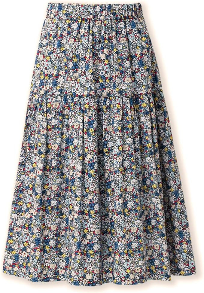Floral Long Skirt for Girls Toddler & Kids & Teens II Girl's A-Line Maxi Skirts | Amazon (US)
