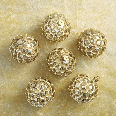 Metallic Textured Ornaments, Set of Six | Frontgate | Frontgate