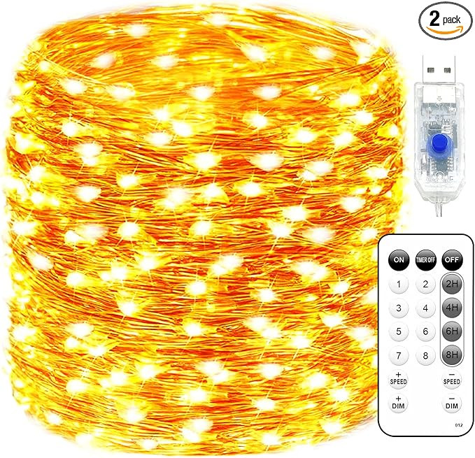 Fairy Lights Plug in 72FT 220 LED USB Twinkle Lights for Bedroom Copper Wire Lights with Remote a... | Amazon (US)