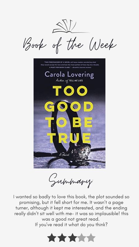 Book Review: Too Good to be True

#bookreview #books #bookworm