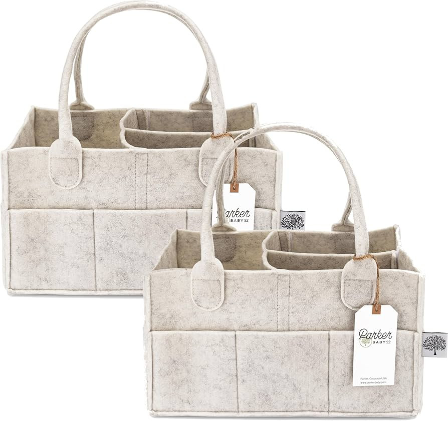 Parker Baby Diaper Caddy Multipack - Set of 2 Nursery Storage Bins and Car Organizers for Diapers... | Amazon (US)