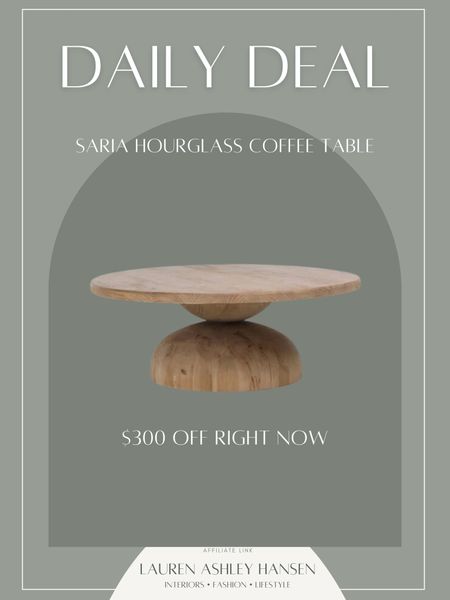 This beautiful hourglass coffee table is a splurge, but over $300 off right now! The shape is so beautiful, and I love the organic nature of it! 

#LTKstyletip #LTKhome #LTKsalealert