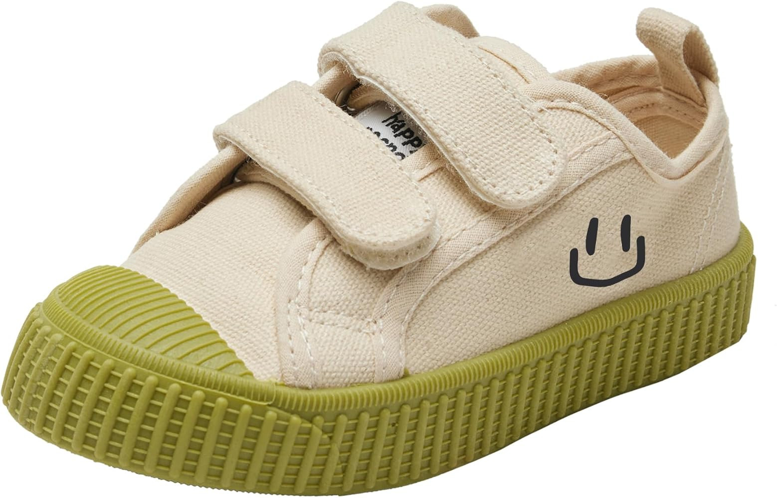 HAPPY NOCNOC Toddler Shoes for Boys & Girls, Canvas Velcro Sneakers with Candy-Colored Sole Size ... | Amazon (US)