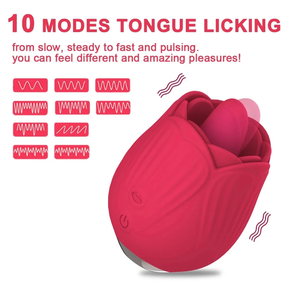 Rose Toy Vibrator with Tongue Licking Oral Nipple Clit Clitoris Stimulator Female Adults Goods Se... | Walmart (US)