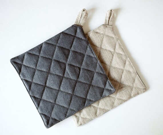 Pot holders Linen potholder in neutral tones Oven potholders Pot and pan holder Linen potholders,... | Etsy (US)