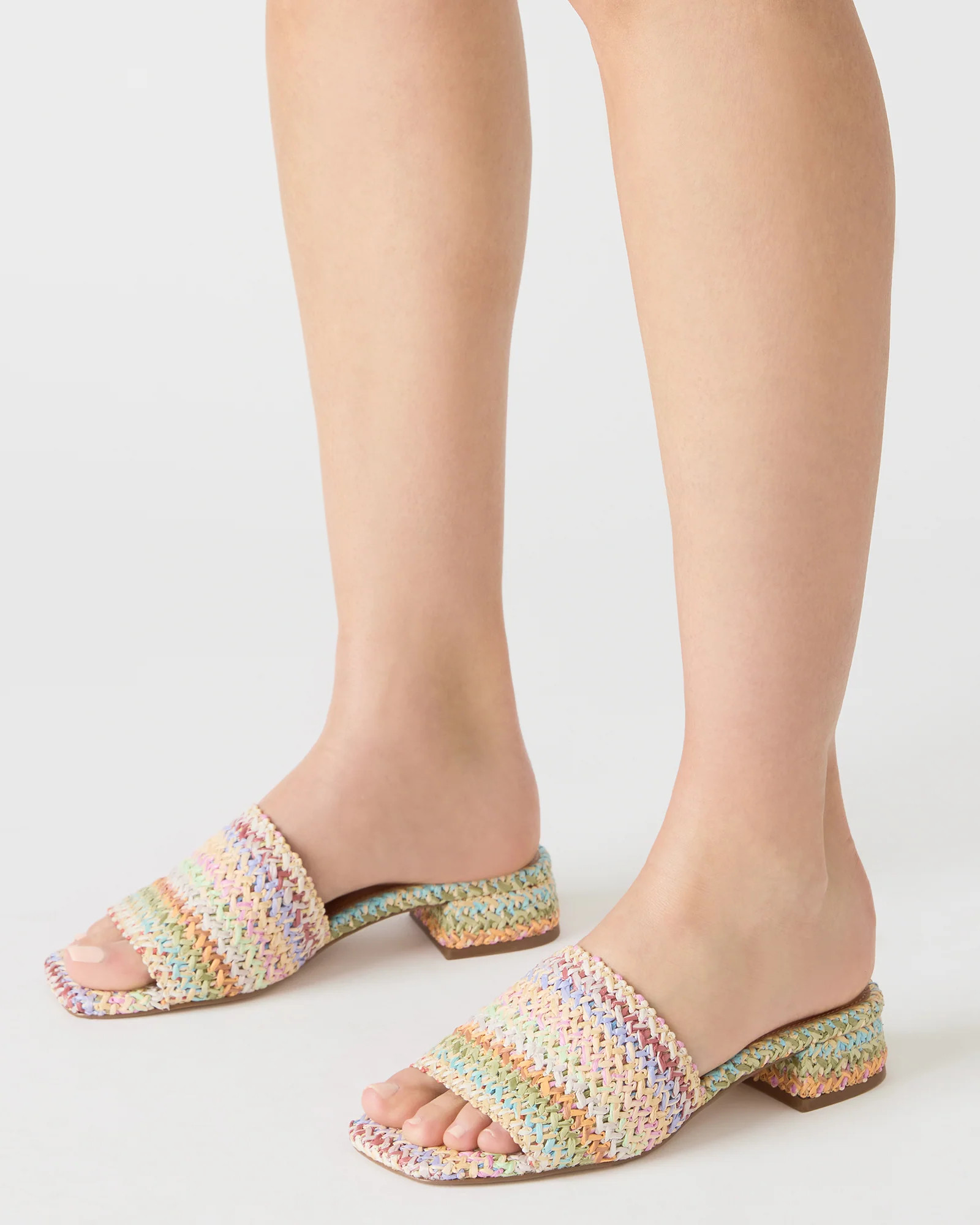 MONTGOMERY Bright Multi Square-Toe Slide Mule Women's Sandal | Steve Madden (US)