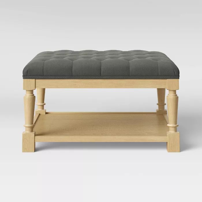 Belhaven Tufted Cocktail Ottoman with Wood Legs - Threshold™ | Target